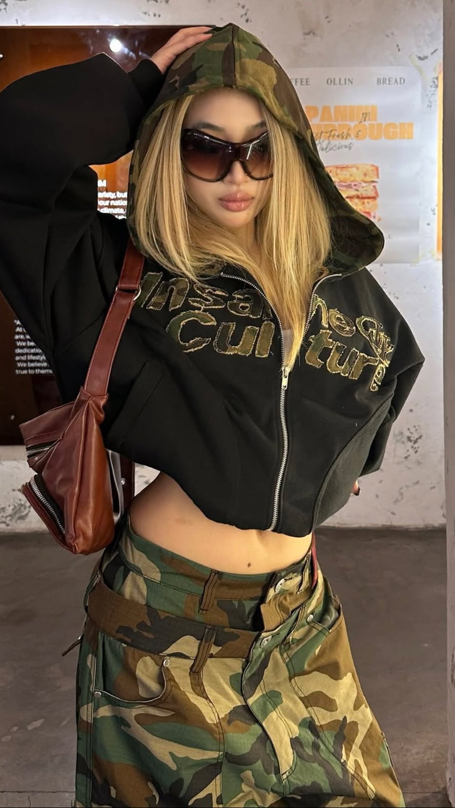 INSANE Camo Patch Hoodie Zip