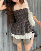 [少量現貨✨] Baby Doll Plaid Sleeveless Top (2 colours)