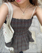 [少量現貨✨] Baby Doll Plaid Sleeveless Top (2 colours)