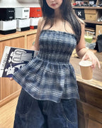 [少量現貨✨] Baby Doll Plaid Sleeveless Top (2 colours)