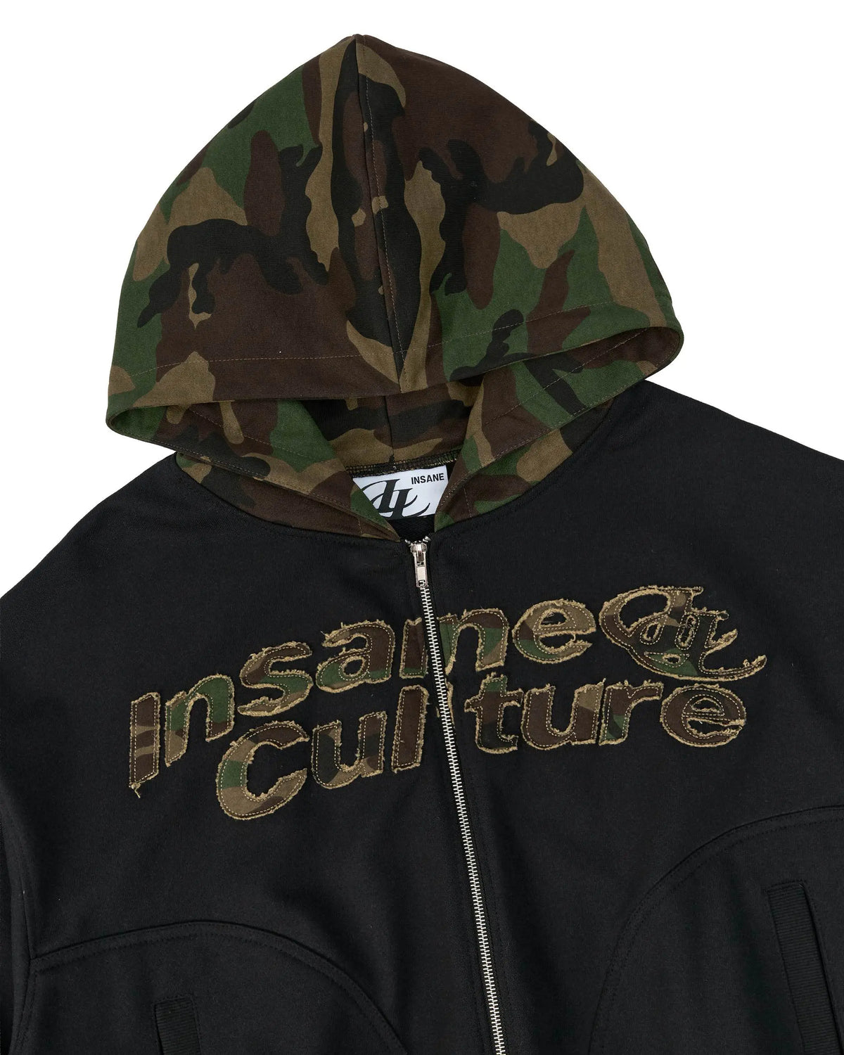 INSANE Camo Patch Hoodie Zip