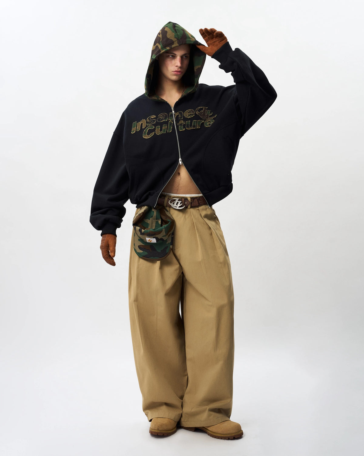 INSANE Camo Patch Hoodie Zip