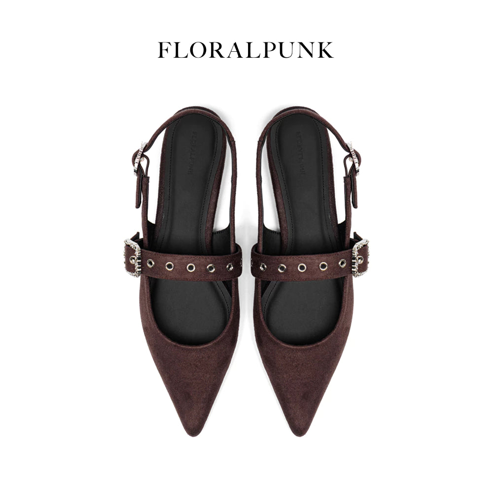 [ 麂皮材質款✨ ] FLORALPUNK Suede Mary Pointy (2 colours)