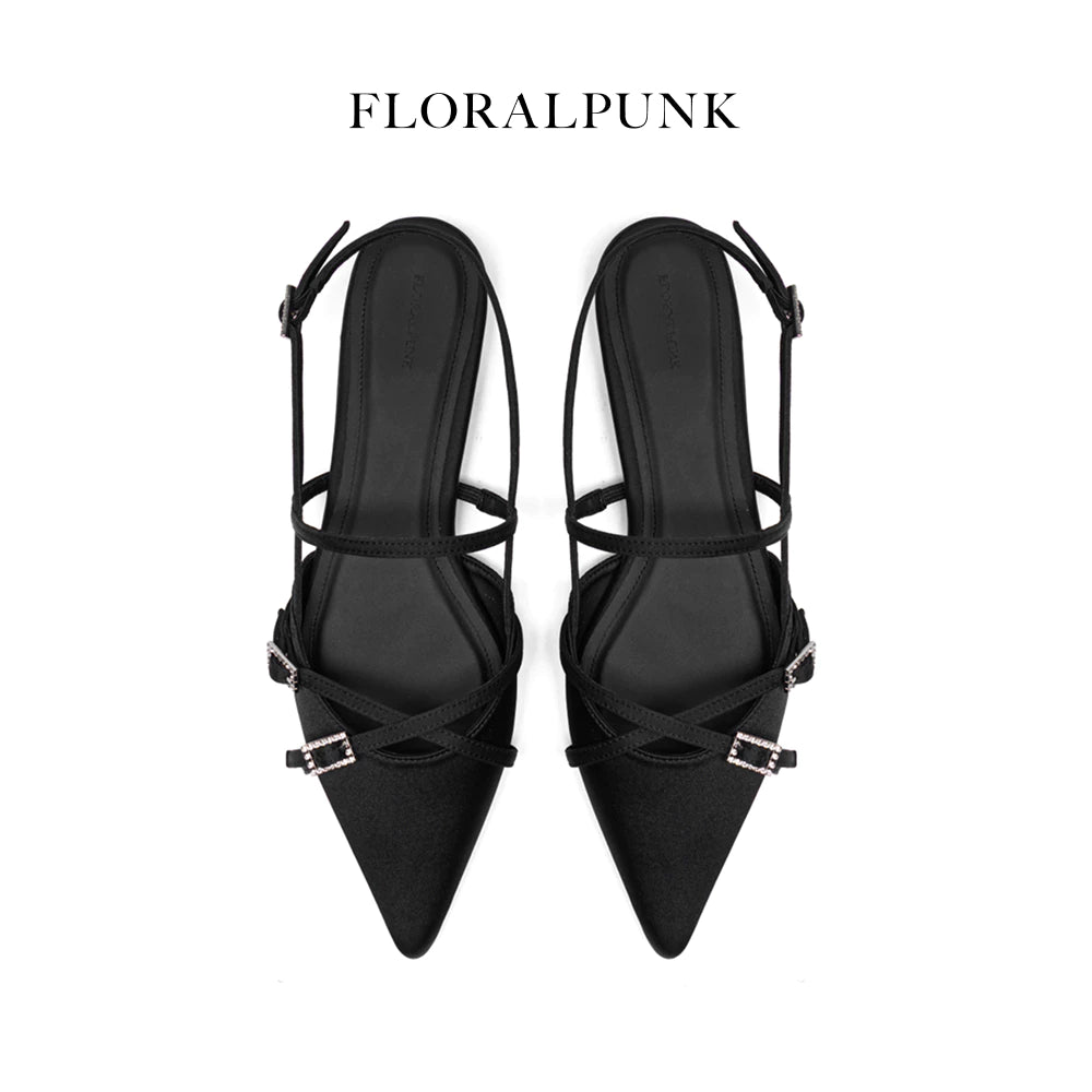 FLORALPUNK Crystal Clasp Flats
