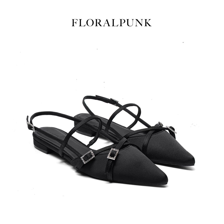FLORALPUNK Crystal Clasp Flats
