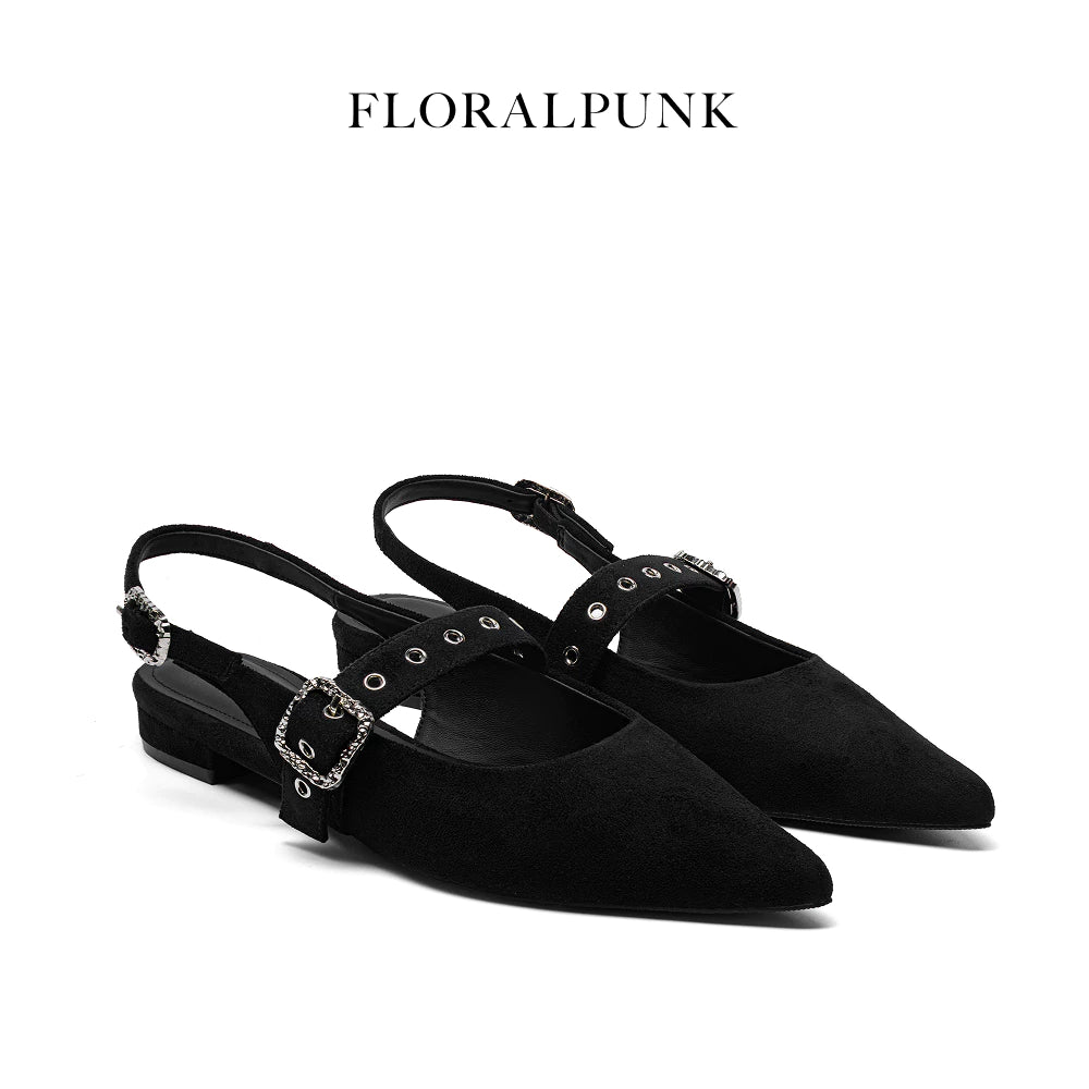 [ 麂皮材質款✨ ] FLORALPUNK Suede Mary Pointy (2 colours)