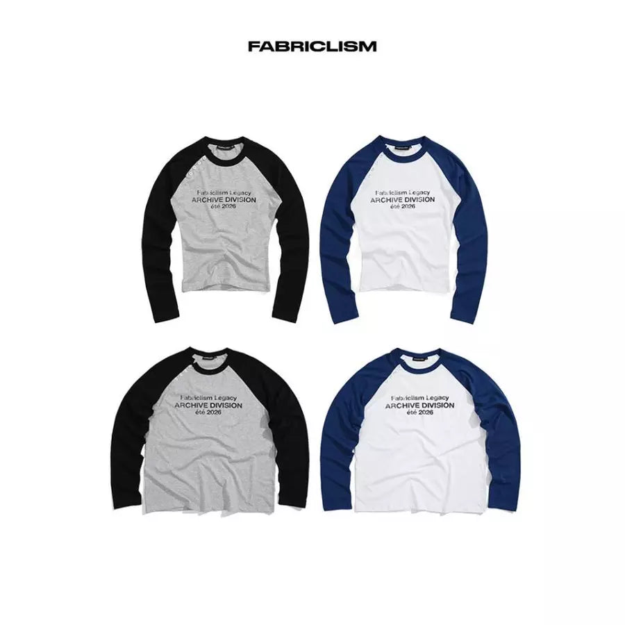 FABRICLISM Unisex Raglan Button-Detail T-Shirt