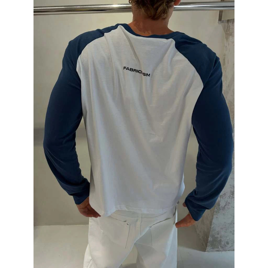 FABRICLISM Unisex Raglan Button-Detail T-Shirt